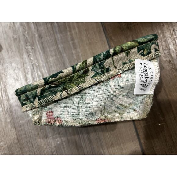 Longaberger Cilantro Santas Helper Sleigh Basket Liner American Holly fabric - Picture 2 of 2